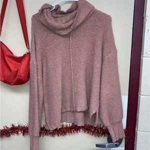 Pink rose turtleneck sweater